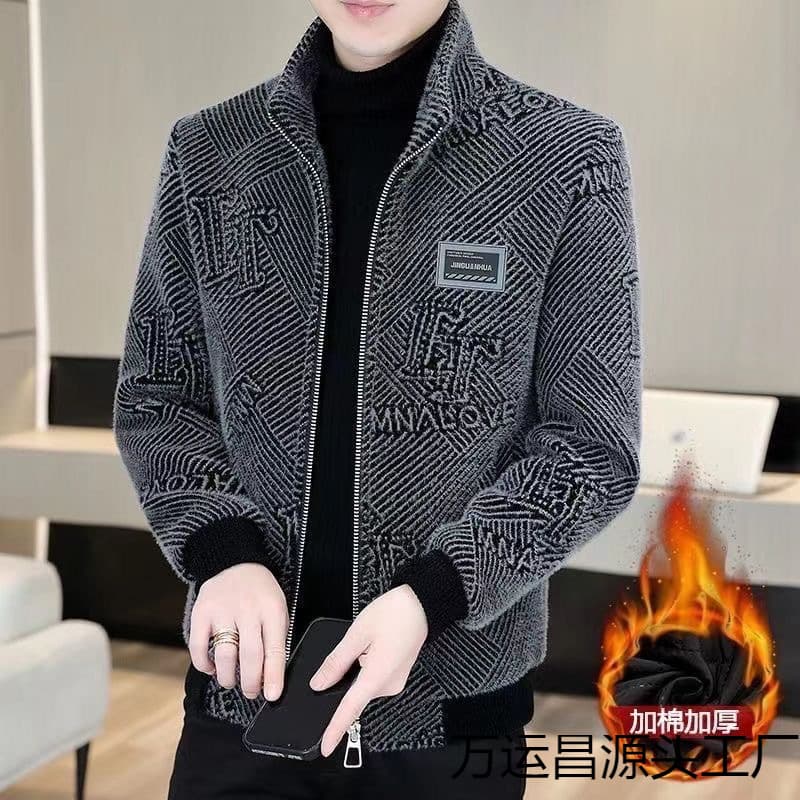 Men's wool coat, overcoat, Korean style, winter trench coat, men's clothing, gray, black