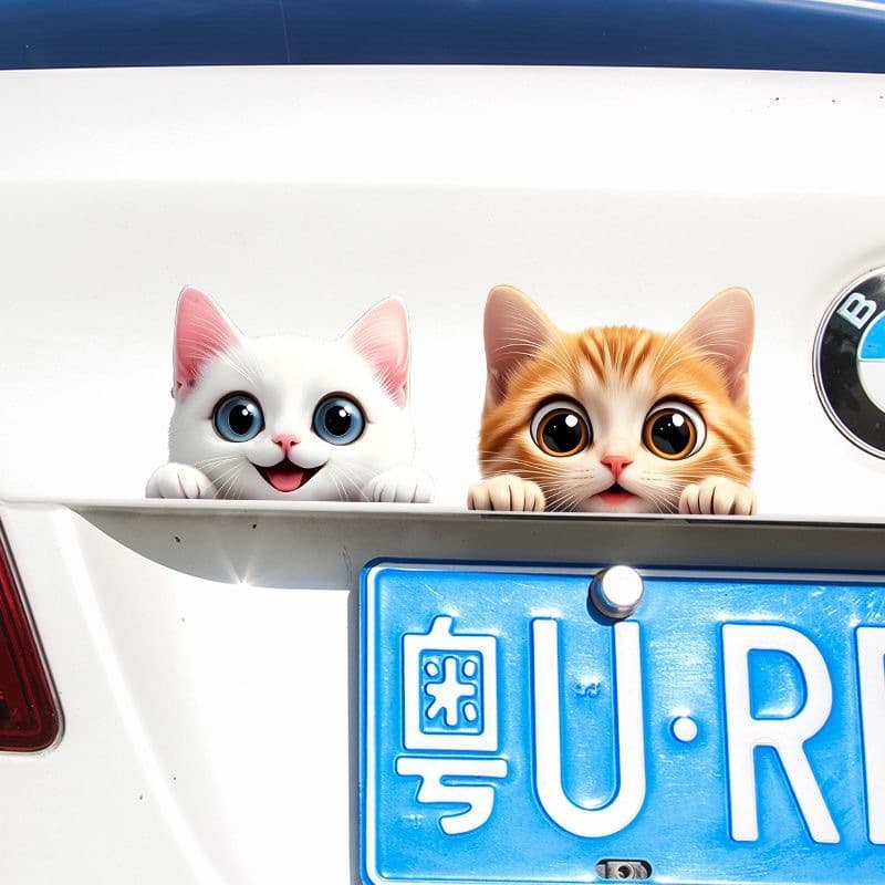 Best-selling Cat Sticker Creative Car Electric Vehicle Cartoon Decal Funny Design Rear Window Glass Decoration Scratch Cover Sticker