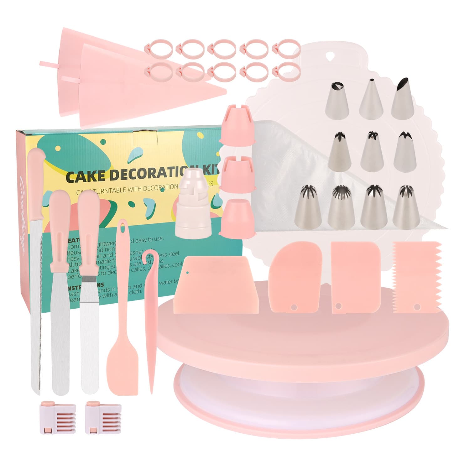 Factory-Baked Cream Turntable Set Cake Decorating Piping Tool DIY Cake Nozzle Baking Tool