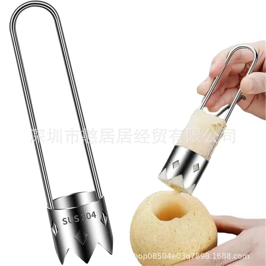 Stainless steel fruit and vegetable corer