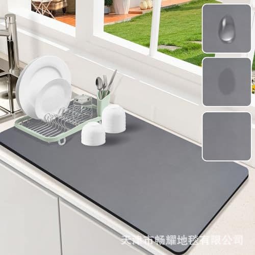 Light Luxury Simple Kitchen Water Absorbing Mat, Non-Slip, Easy to Clean, Drip Mat, Heat and Burn Proof Table Mat, Coffee Machine Mat