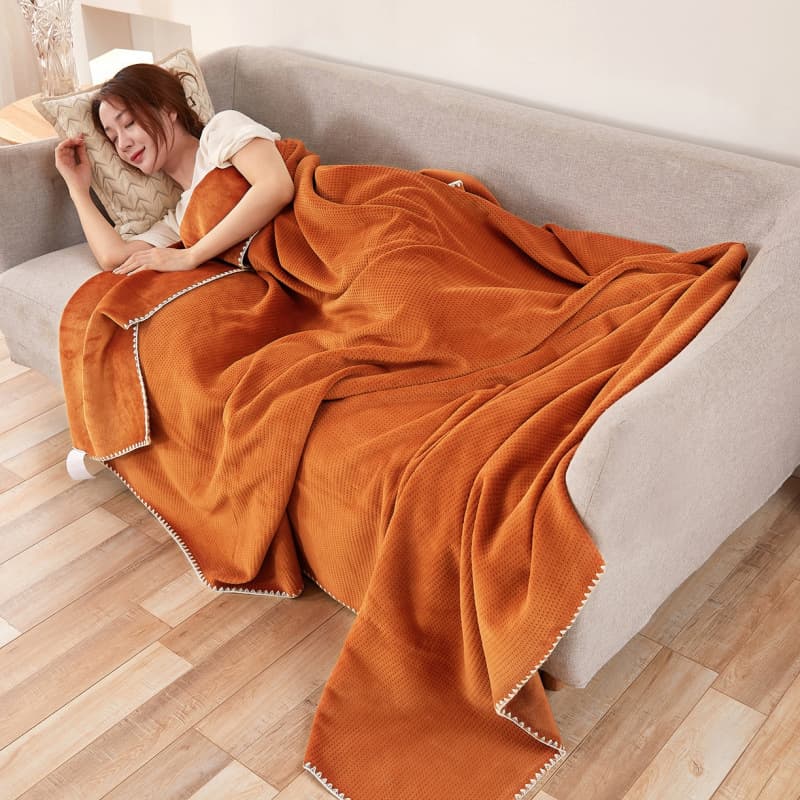 2025 New Waffle Pattern Milk Velvet Double-Sided Blanket, Luxury Leisure Throw, Office Nap Universal Machine Washable