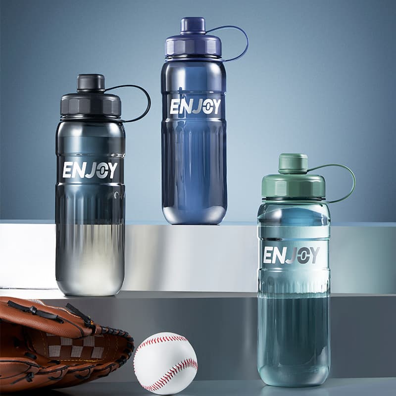 Fuxing Large Capacity Fitness Sports Water Bottle, High-Aesthetic Plastic Cup for Men, Portable Anti-Fall Transparent Space Cup