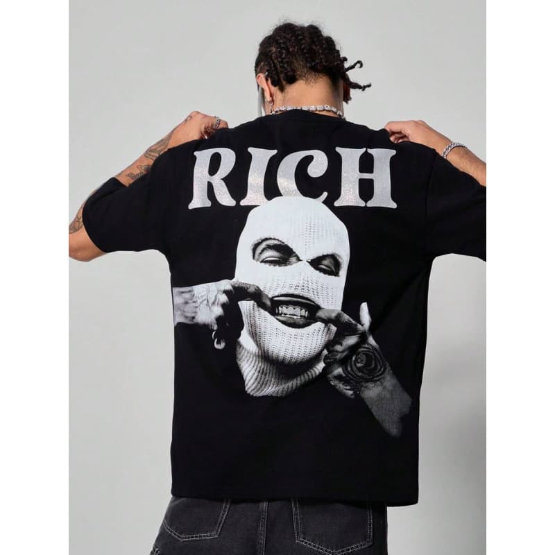 Cross-border exclusive pure cotton PVTROS Streetrush Men Summer Casual Short Sleeve T-Shirt