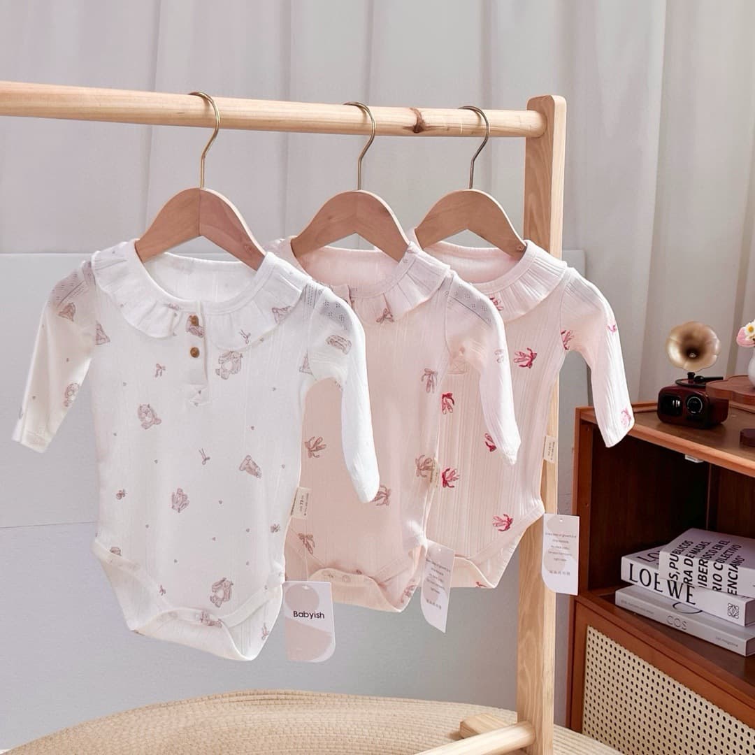 Jacquard Mesh Long-Sleeved Triangle Robe Baby Clothing Export Bigsize Romper Jacque Collar