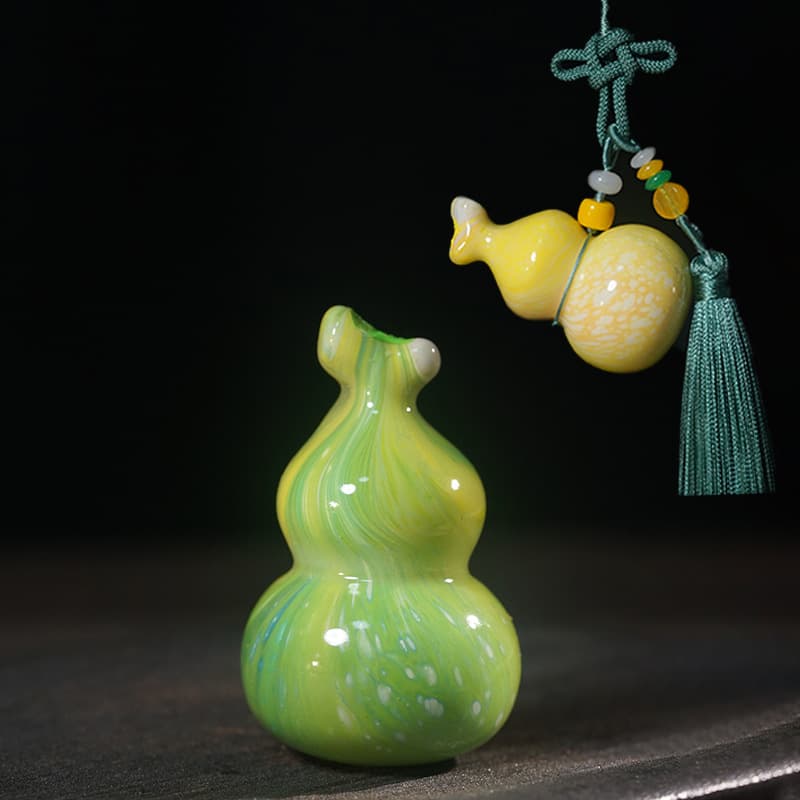 Lacquer Drifting Gourd Craft DIY Pendant, Ornament, Handheld Piece, Display Item with Woven Tassel, National Trend Artwork