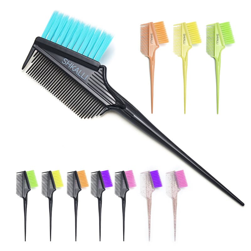 Double-Sided Hair Dye Brush Salon Professional Hair Coloring Tool Soft Bristle Haircare Oil Treatment Brush for Stylists
