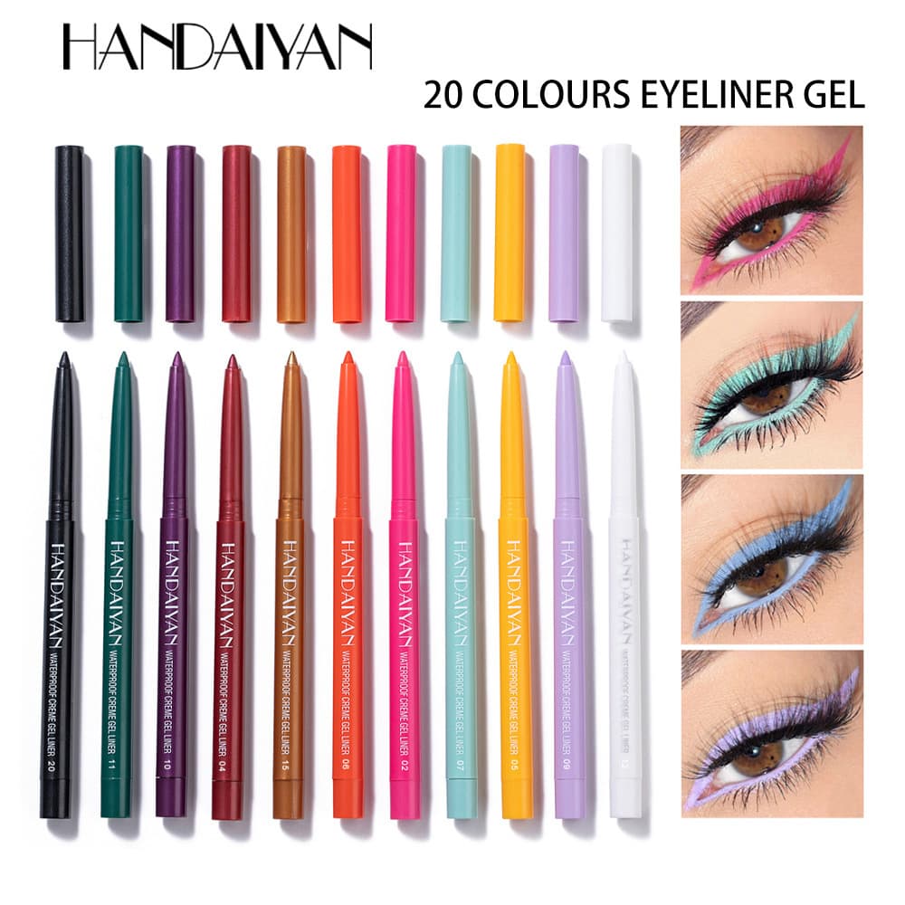 HANDAIYAN 20-Color Starry Sky Eyeliner Pencil, Waterproof and Smudge-Proof Colored Eyeliner Pencil