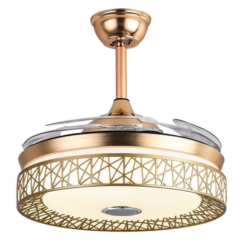 Invisible Fan Light for Home Use in Living Room and Bedroom with Bluetooth Music and Variable Frequency Integrated LED Ceiling Fan Light Factory Wholesale