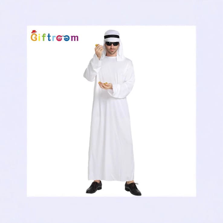 Arabian clothing, Dubai Middle Eastern tycoon robes, birthday parties, funny internet celebrity headscarves, bodysuits