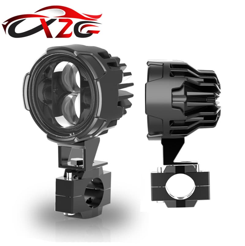 Motorcycle Auxiliary Light with Lens, High-Power LED Floodlight, Waterproof, Strobe, Single Unit