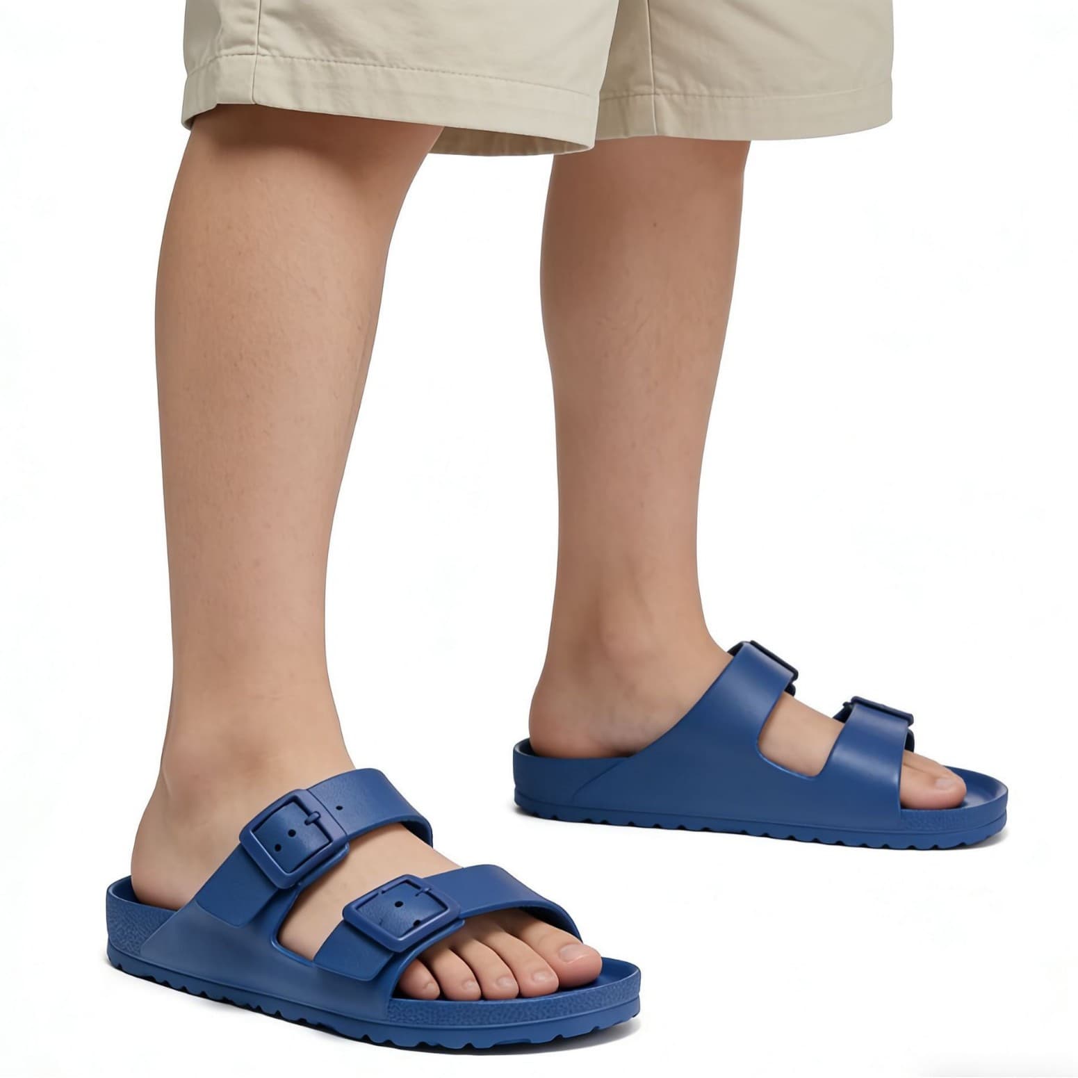 Beiken Yiwa Plus Size Men's and Women's EVA Sandals Casual Waterproof Outdoor Double Buckle EVA Ultra-Light Beach Flip Flops