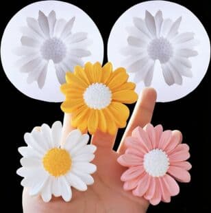 In Stock Daisy Candle Mold with Hole Daisy Silicone Mold DIY Car Hanging Ornament Resin Craft