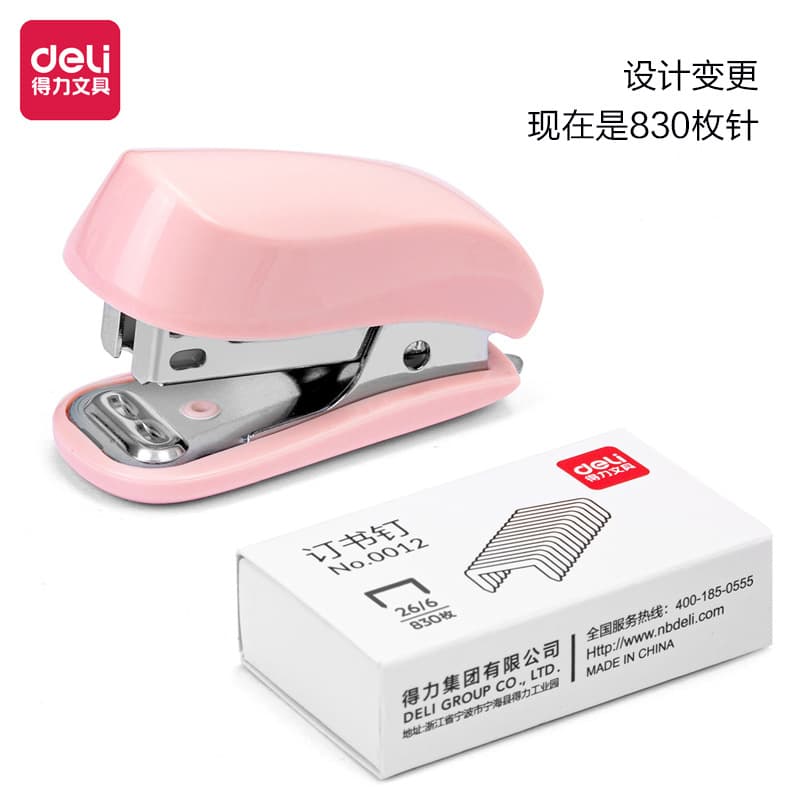 Deli Mini Stapler Set 0255 Small Stapler Convenient Binding Machine Stapler + 830 Staples