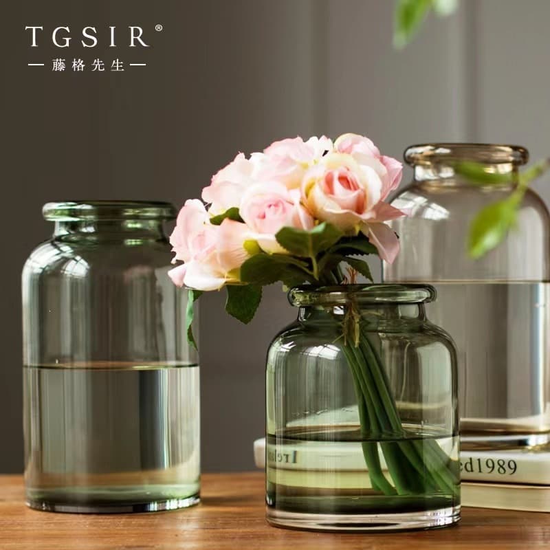 Modern elegant vase ornaments living room desktop home hydroponic flower arrangement dried flower device ornaments glass vase