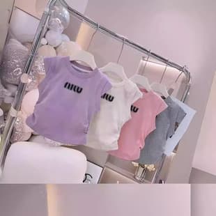 Cross-Border Girls Short Sleeve Stylish Vest Summer 2025 New Children Versatile Sleeveless Top Baby Summer Clothes