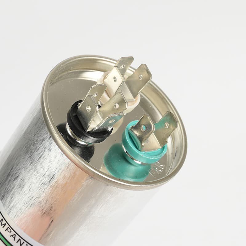 Composite air conditioner capacitors with 2*3*4 terminals, 35+5UF, 50+5UF, and 60+5UF high-capacity, specifically for air conditioners.