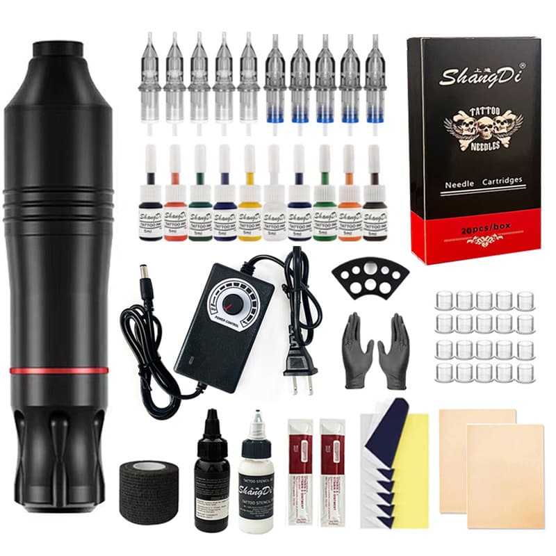 Tattoo Machine Kit Full Set Mini Power Supply Tattoo Equipment Cross-Border Wholesale Adjustable Power Adapter Speed Controller