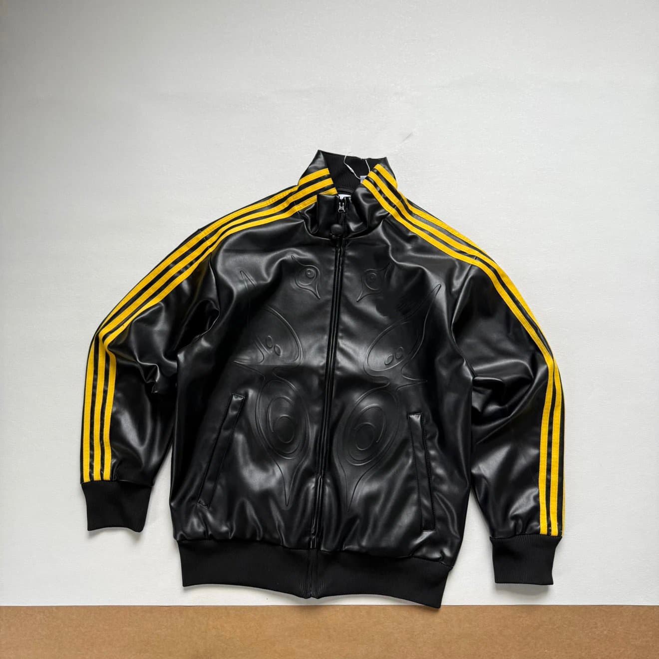 Cross-Border Supply, Self-Branded Co-Branded Embossed Logo Leather Pu Leather Jacket, Loose Fit, Unisex