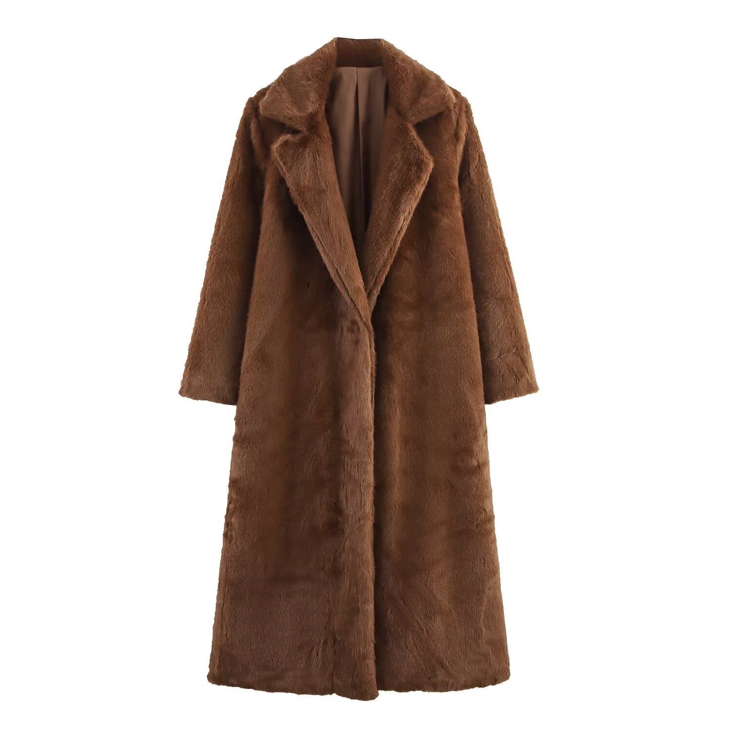 Foreign trade women's clothing 2025 winter European and American style fashion versatile casual simple imitation fur coat jacket for women L49527