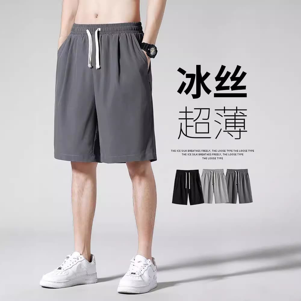 Summer Work Wear Ice Silk Sports Shorts Thin Pants Men's Hong Kong Style Loose Plus Size Outer Wear Large Pants