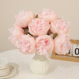 Peony 6-Stem Simulation Flower Bouquet High Simulation Silk Flower Artificial Flower Wedding Hotel Soft Decoration Living Room Decoration Floral Wholesale