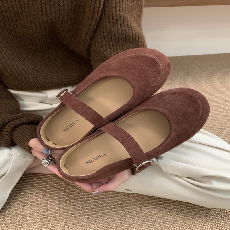 Boss Lady Recommends 2025 New Matte Leather Flat Mary Jane Shoes for Women, Trendy Casual Shoes