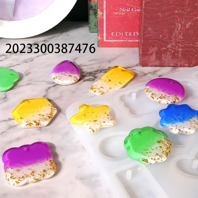 DIY no-polishing full-page pendant glue mold rounded corner keychain silicone mold cross-border exclusive supply