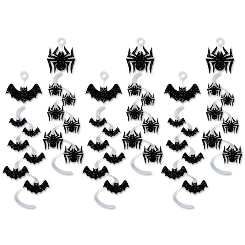 Cross-border Halloween party spider wind chime spiral pendant Haunted house bar atmosphere decoration spiral pendant