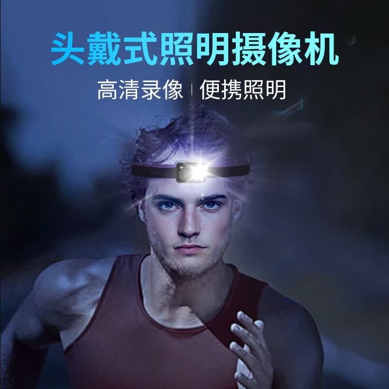 Mini Cross-Border Head-Mounted Lighting Action Camera HD Patrol Recorder Cycling Camera 1080P