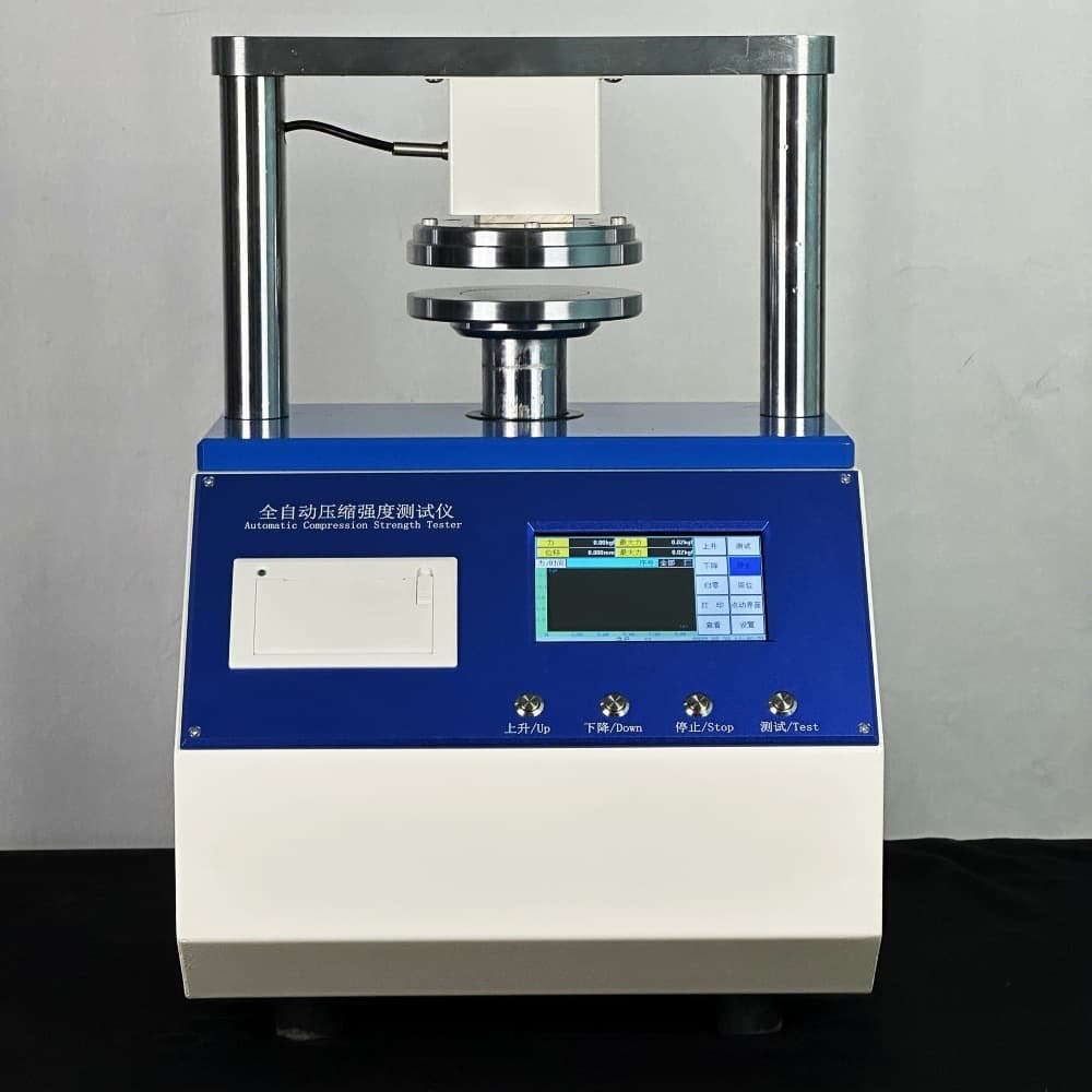 Cardboard edge crush strength tester, smoke box edge crush strength tester, compression strength meter, edge press machine in stock