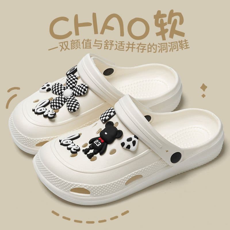 Crocs Women's Outdoor Couple Toe-Cover Slippers Women's Home Sandals Men's Crocs Slippers