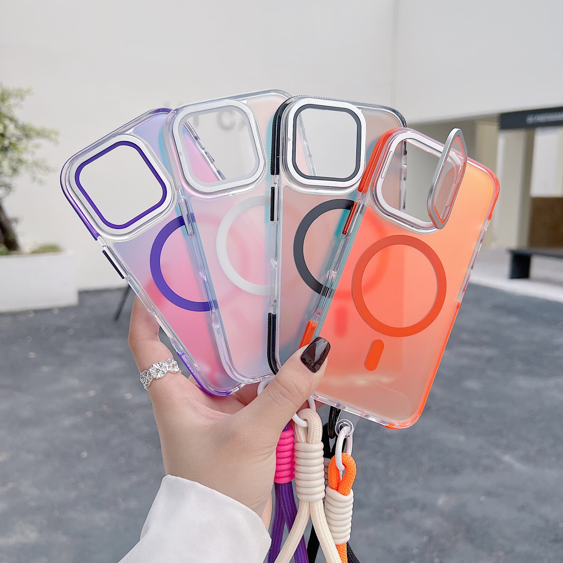 New Advanced Lens Cover Holder Dual Color Xuncai IP17 PRO MAX Colorful Chameleon Magsaf