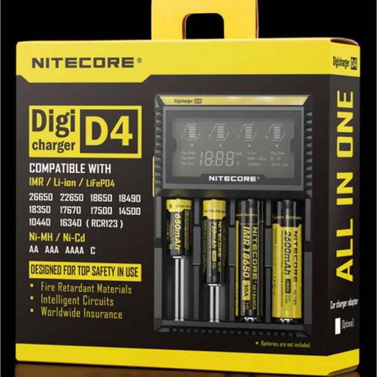 Nitecore D4186504 Slot Charger Nickel-Metal Hydride/Lithium-Ion Battery Multi-Slot Rechargeable