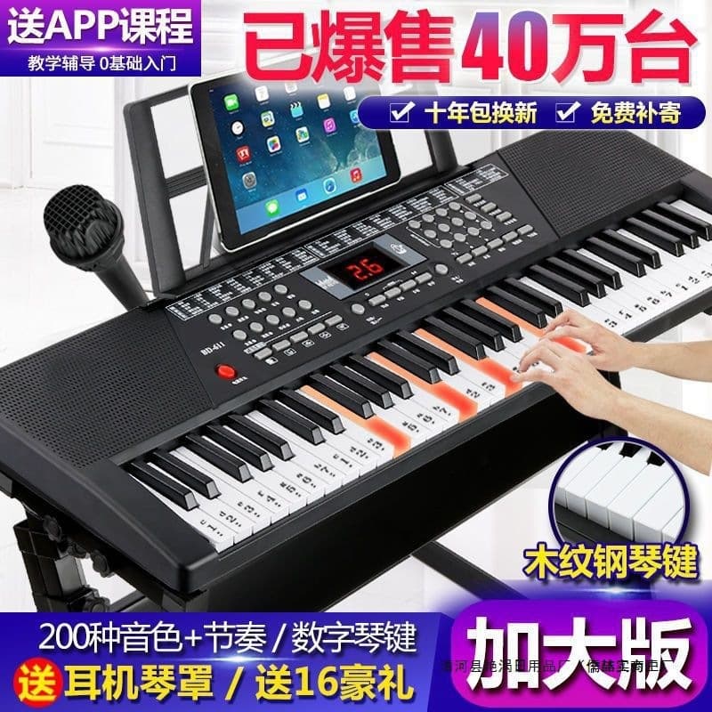 Smart 61-Key Electronic Keyboard for Beginners, Children's Piano for Kids, Multifunctional Toy Musical Instrument RZ