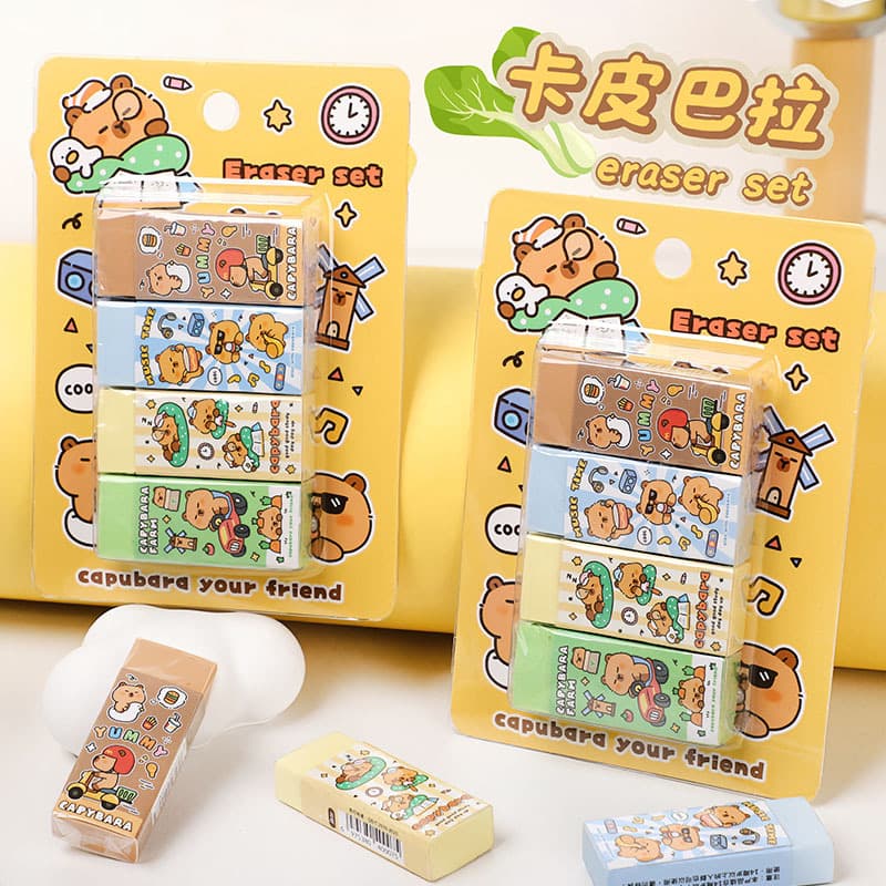 Cartoon eraser set wholesale cute eraser primary school children gift pencil eraser clean without leaving traces