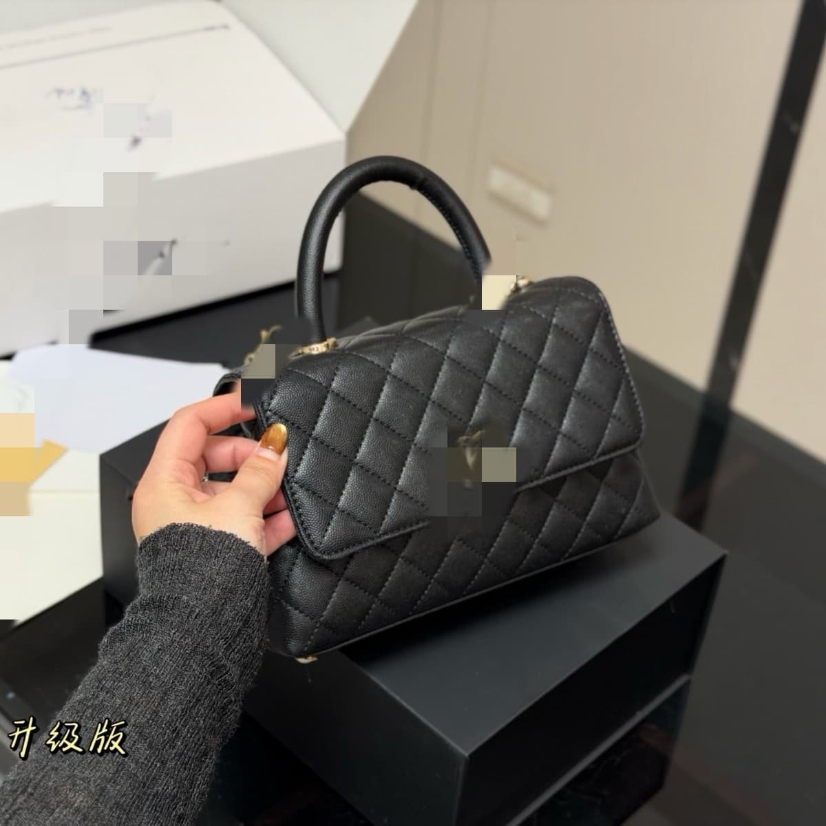 High Version 2026 New Style Little Chanel O Diamond Quilted Chain Bag Fashionable Versatile Handbag Shoulder Crossbody Small Square Bag