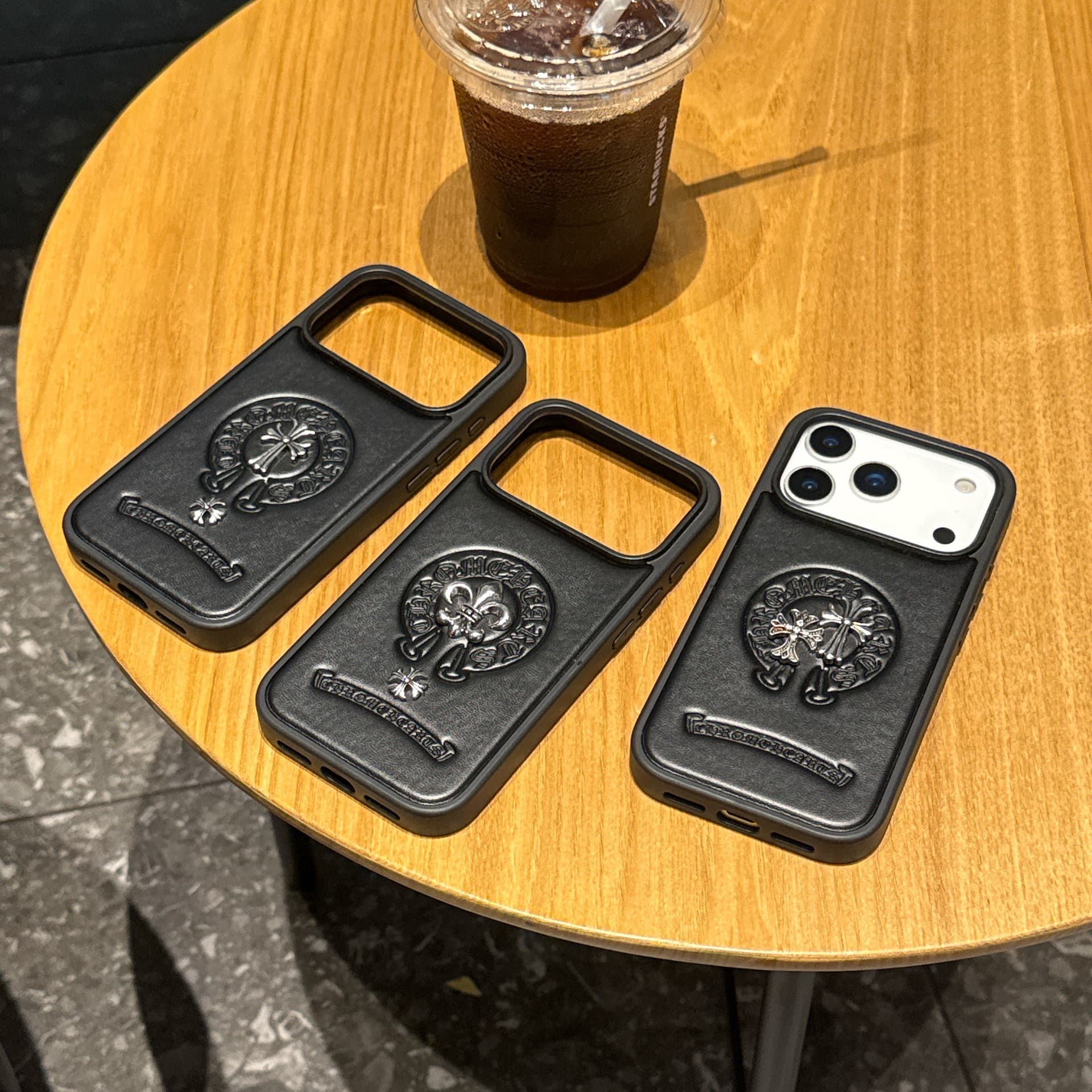 3D Cross Crow Heart Phone Case for iPhone 17 Pro Max, Apple 16 Leather Protective Cover, Trendy Brand