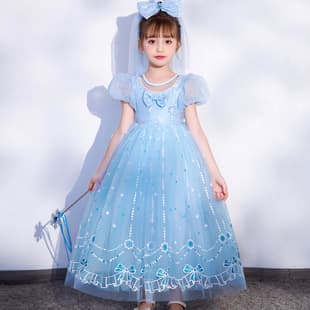 [Premium Selection] New Frozen 2 Girls Princess Dress Elsa Summer Glowing Dress Kids Birthday Gown