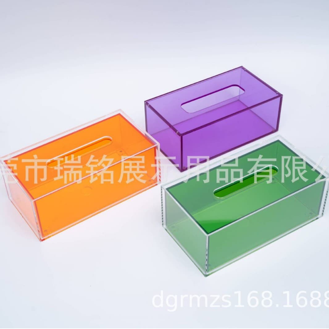 Acrylic Transparent Colorful Simple INS Style Tissue Box Desktop Placement Napkin Box Decorative Toilet Paper Box