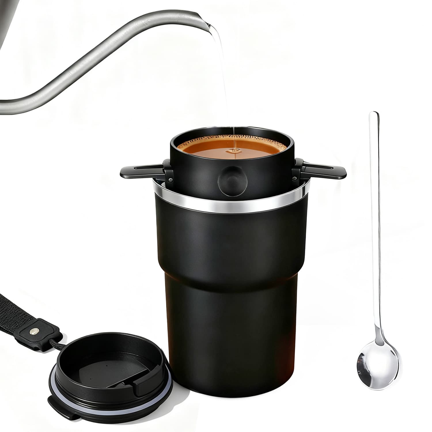Cross-border 304 stainless steel coffee cup hand-brewed insulated cup car cup camping outdoor coffee insulated water cup