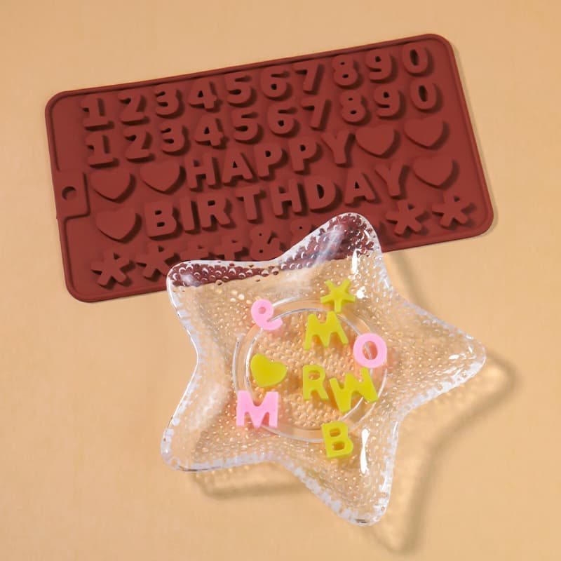 DIY Epoxy Resin Mold 26 Letters Numbers Mirror Finish Craft Chocolate Baking Birthday Cake Decoration Silicone Mold