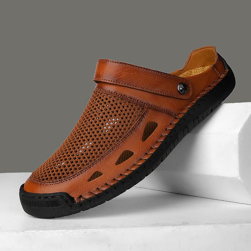 Cross-Border Hot Selling Handmade Men's Sandals Summer Outdoor New Casual Breathable Beach Sandals Driving Dual-Purpose Sandals