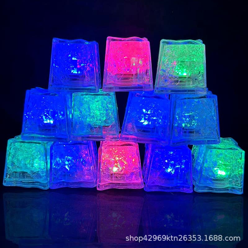 LED colorful glowing transparent ice cubes for bar KTV party color-changing decoration atmosphere light waterproof candle lamp