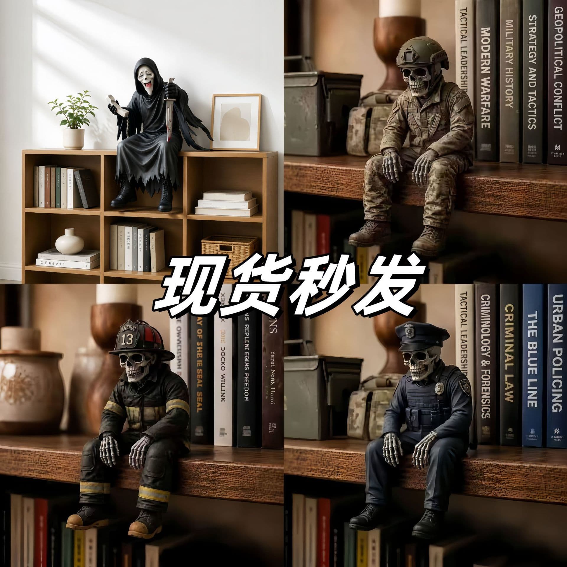 Cross-border New Gothic Dark Fantasy Figure Gothic Dark Style Halloween Sitting Ornament