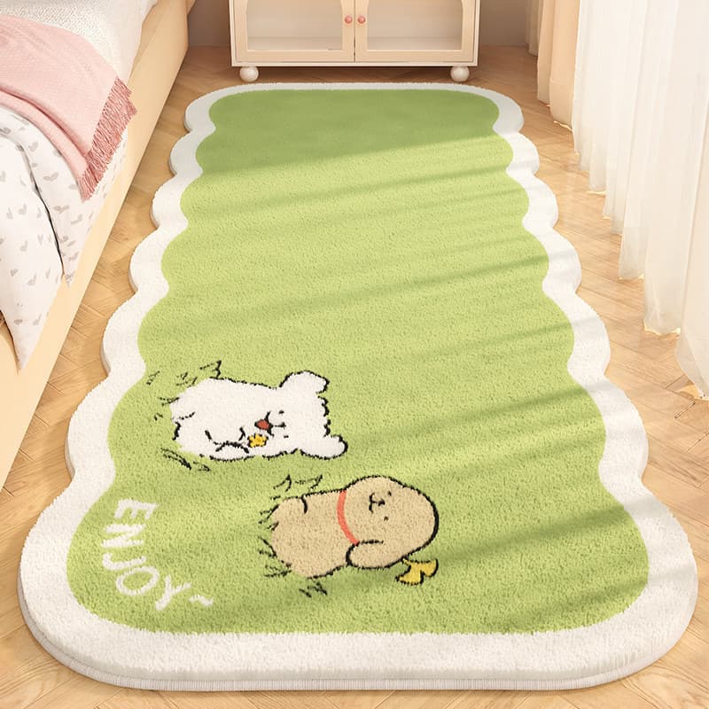 Line Dog Imitation Cashmere Carpet for Home Balcony, Durable, Dirt-Resistant, Window Sill Mat, Living Room Non-Slip Coffee Table Rug