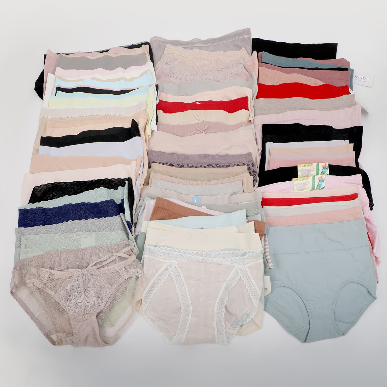 Clearance stock miscellaneous styles wholesale street vendor supply women's brand high, mid, low-waist triangle and boxer panties individually packaged.