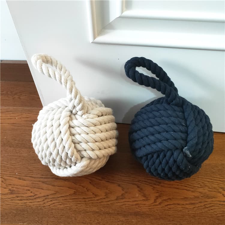 Mediterranean round draft stopper door stop anti-collision ball creative restaurant bar decoration household cotton linen ball door stop
