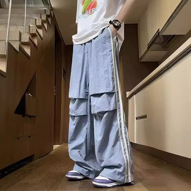 Men's overalls autumn new style retro trendy brand loose large size casual trousers men's trendy straight sports pants