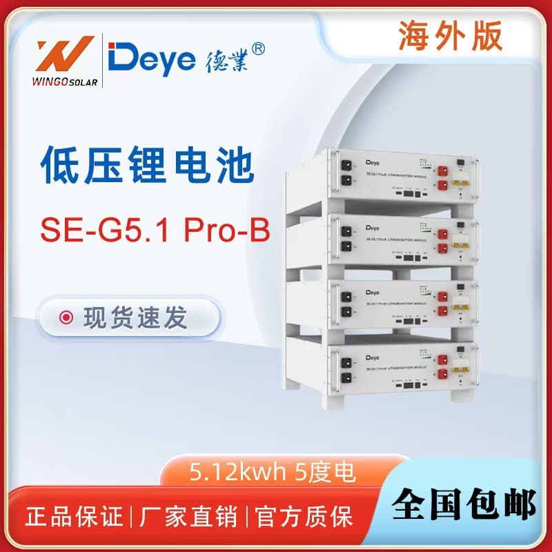 Deye Lithium Battery 5kWh Home Rack 5.12kWh Low Voltage Battery Energy Storage Solar Battery